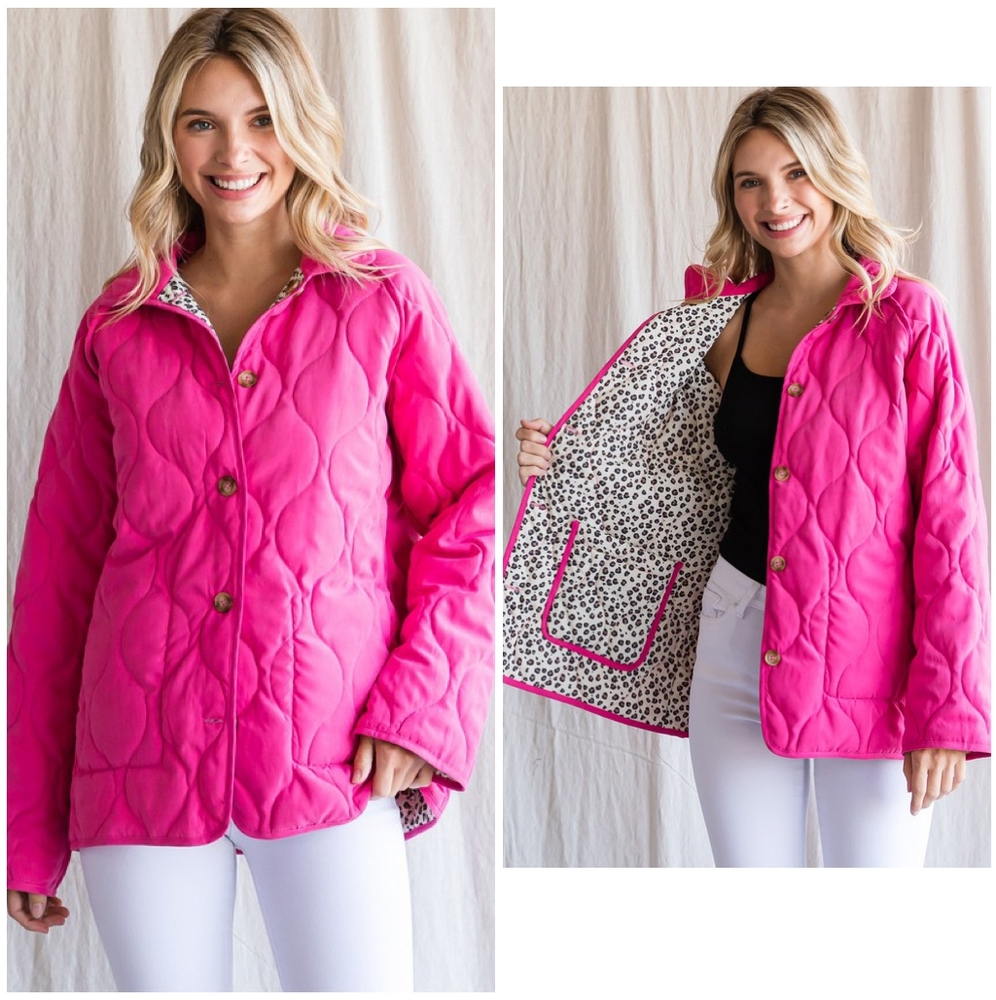 JODIFL Hot Pink Reversible Quilted Jacket - Picture 6 of 6
